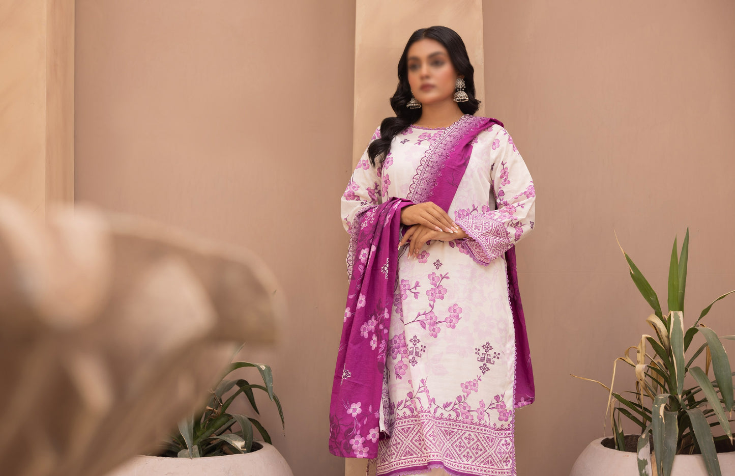 3pc Doriya Embroided Lawn Collection 2025