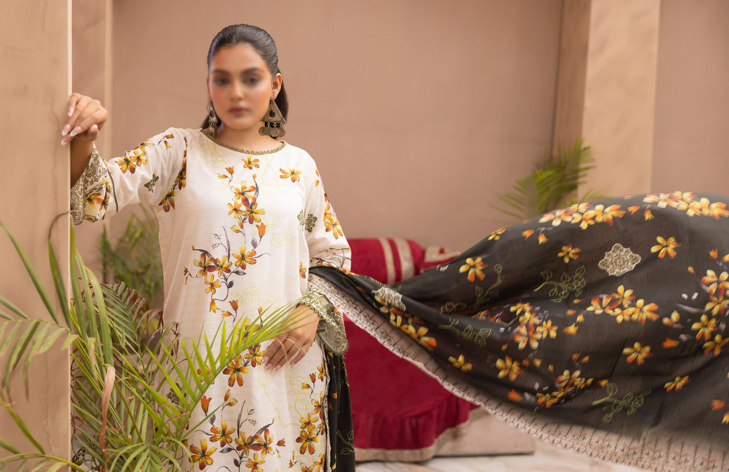 3pc Doriya Embroided Lawn Collection 2025