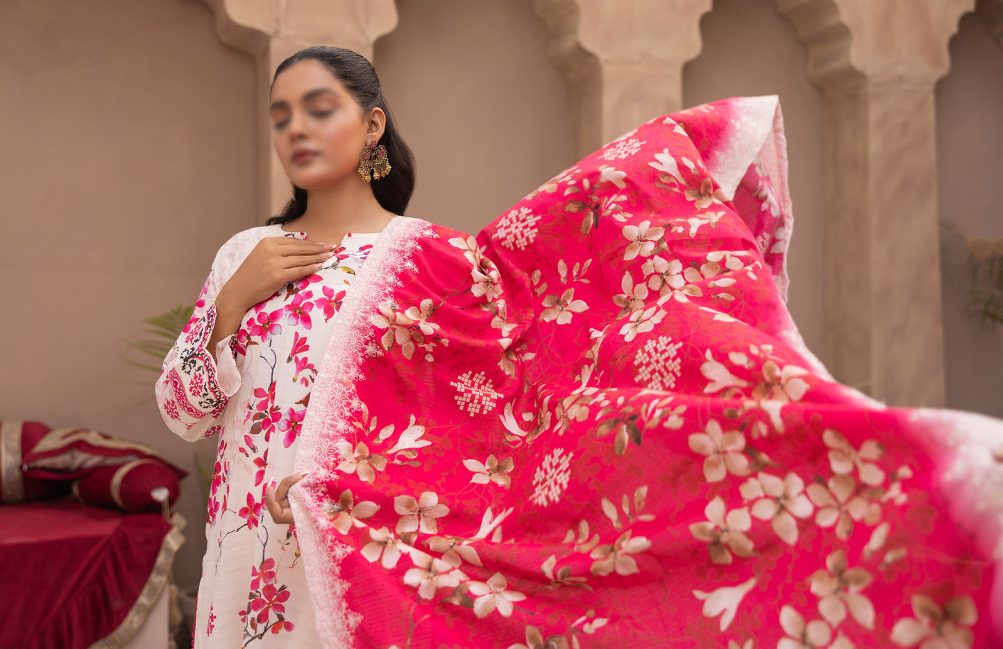 3pc Doriya Embroided Lawn Collection 2025