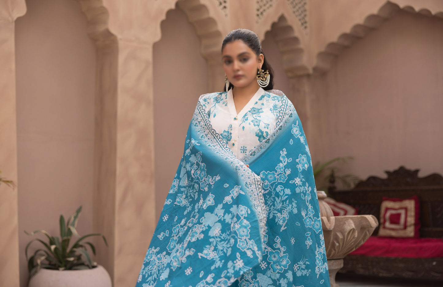 3pc Doriya Embroided Lawn Collection 2025