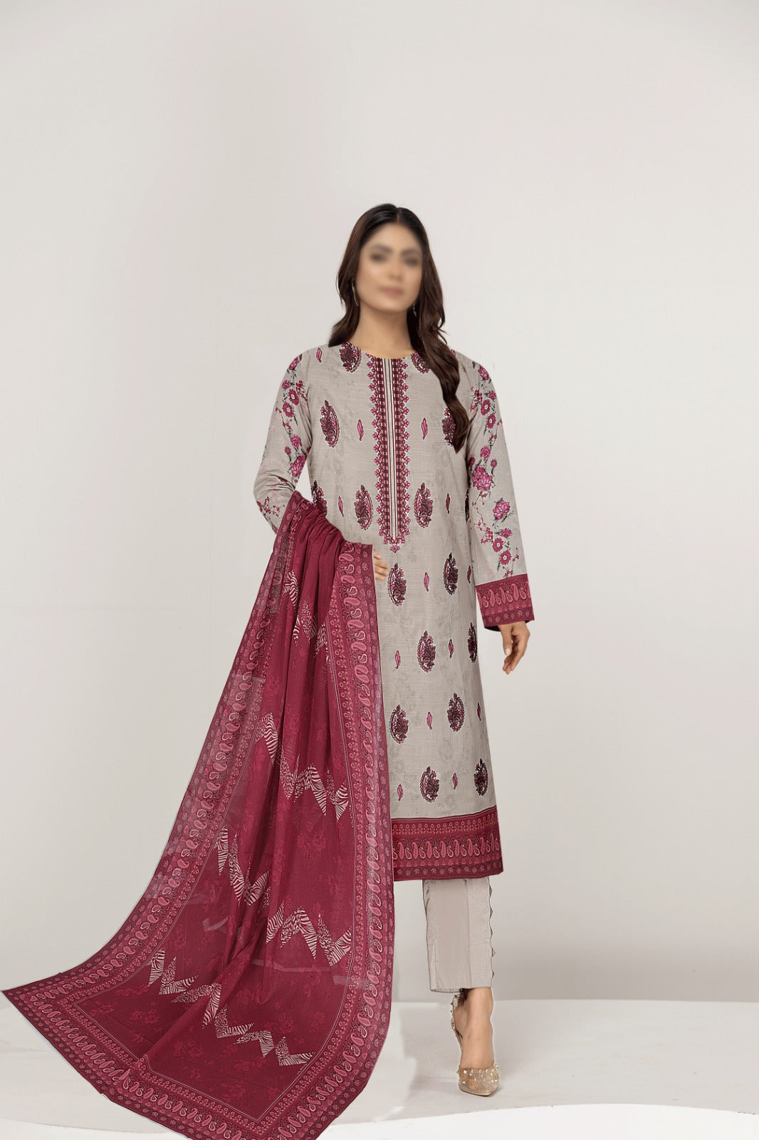 3PC Crystal Luxury Embroidered Lawn Collection