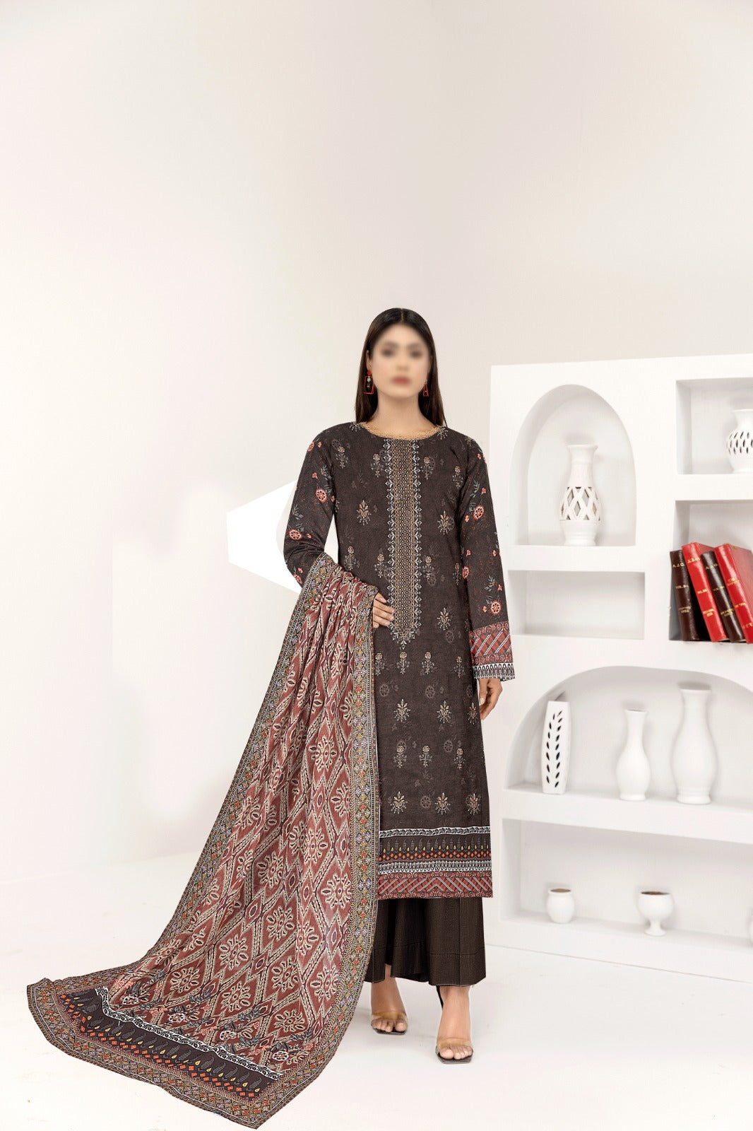 3PC Crystal Luxury Embroidered Lawn Collection