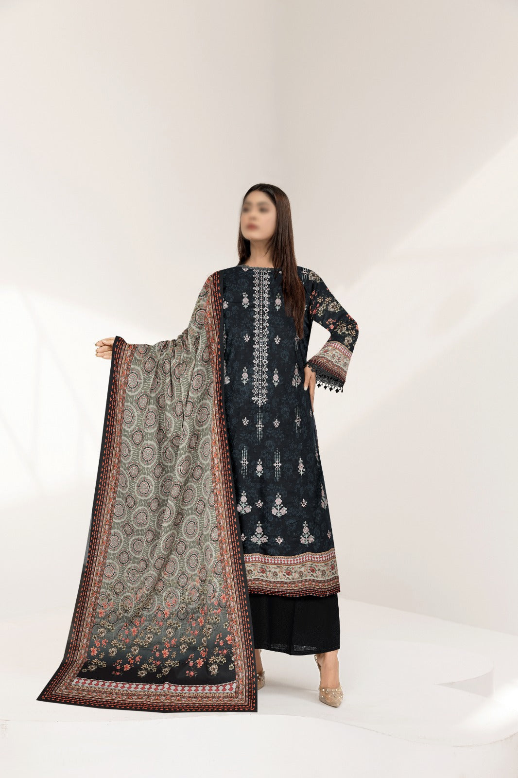 3PC Crystal Luxury Embroidered Lawn Collection