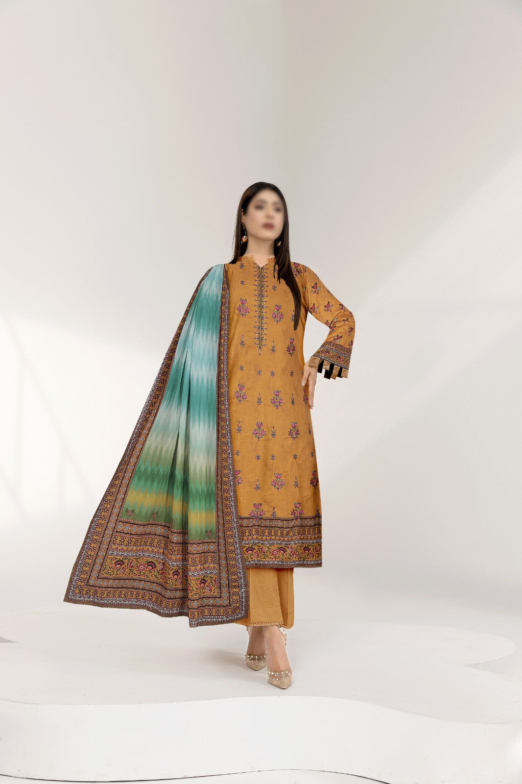 3PC Crystal Luxury Embroidered Lawn Collection
