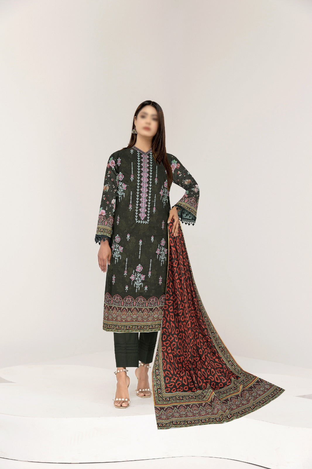 3PC Crystal Luxury Embroidered Lawn Collection