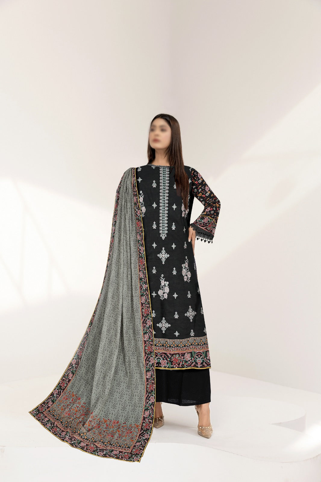 3PC Crystal Luxury Embroidered Lawn Collection
