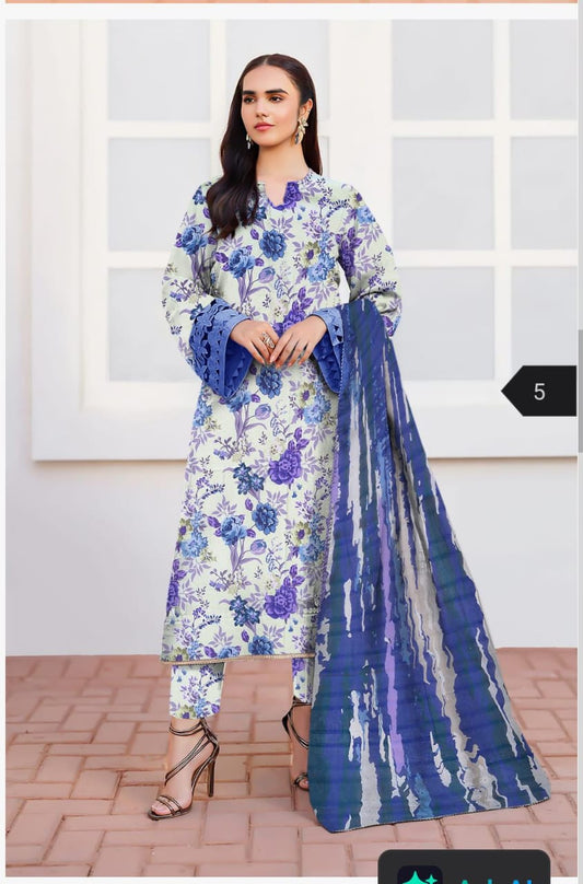 Bareeana 3pc unsticed lawn collection latest Volume