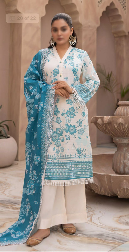 Doriya Printed Embroided Lawn Collection By mahnoosh
