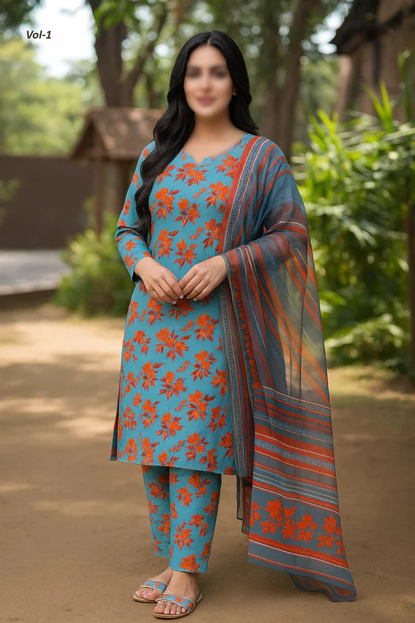 Binnisar 3pc Dora  Lawn Collection