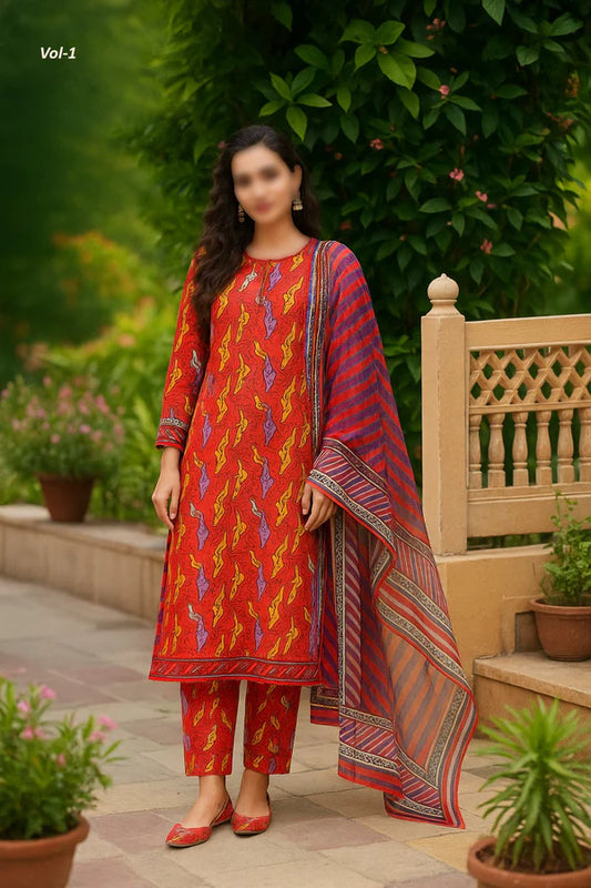 Binnisar 3pc Dora  Lawn Collection